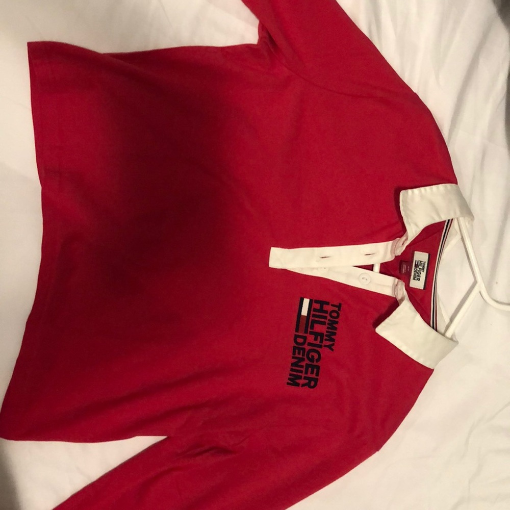 Tommy Jeans pink cropped polo new